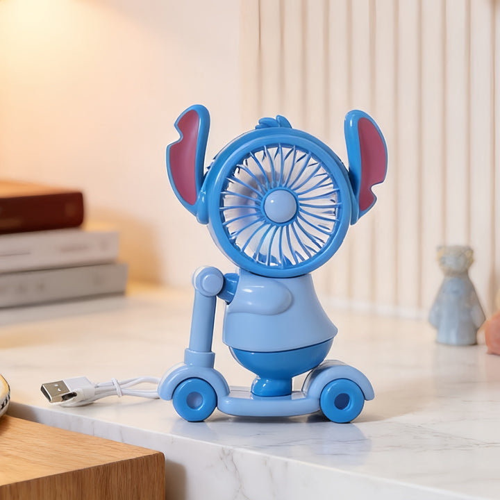 Ladies Portable Toy Fan with LED Lighting and USB Charging Bowlift