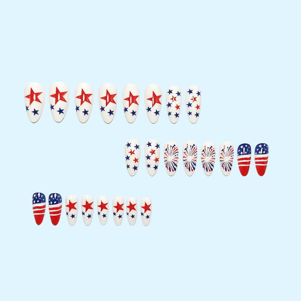 Creative artistic nails with patriotic motifs Bowlift