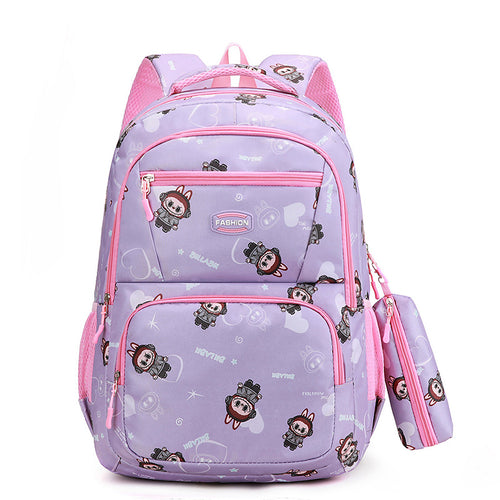 Cartoon Character Print School Backpack