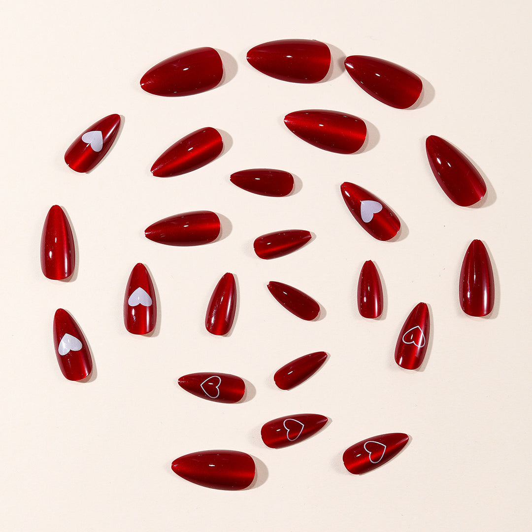 Heart Accent Acrylic Nail Design Bowlift