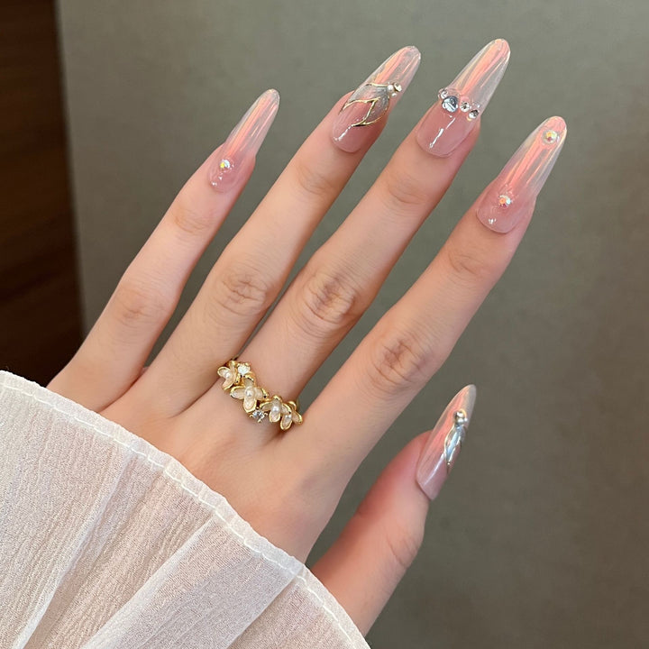 Elegant Stiletto Press-On Nail Enhancements Bowlift