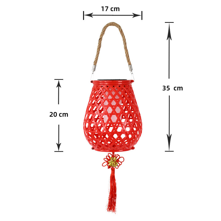 Decorative Woven Lantern With Rope Handle Bowlift