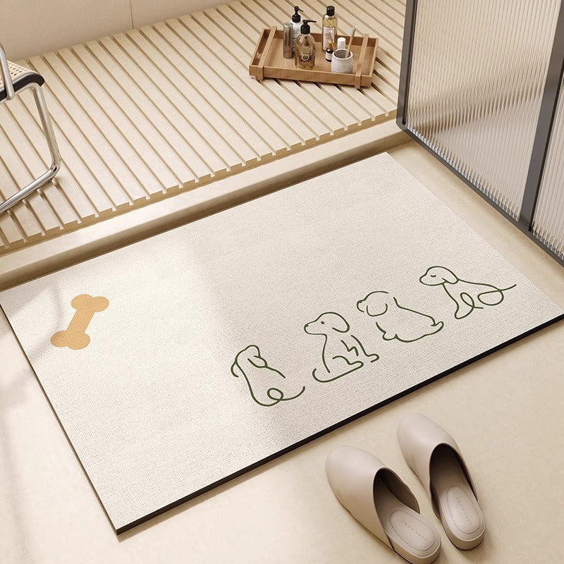 Artistic Cat-Themed Bath Mat Bowlift