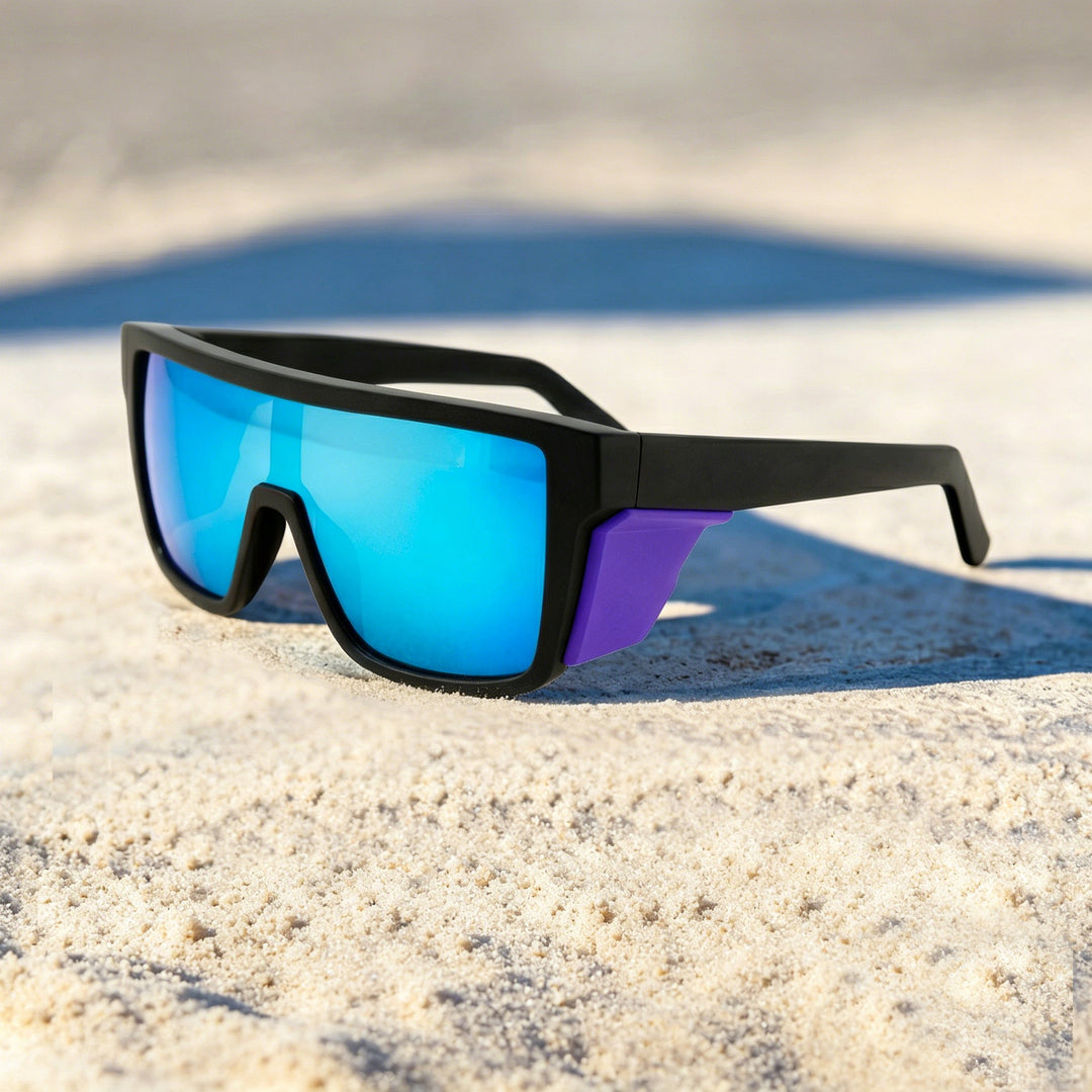 Ladies sports sunglasses in a modern design with a wide frame and polarizing lenses Bowlift