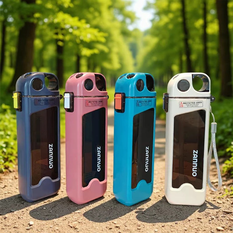 Ladies unique flip-top drinking bottle with viewing window Bowlift