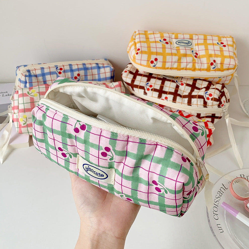 Fashionable Plaid Pencil Case Bowlift