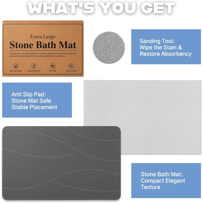 Diatomaceous Stone Bath Mat