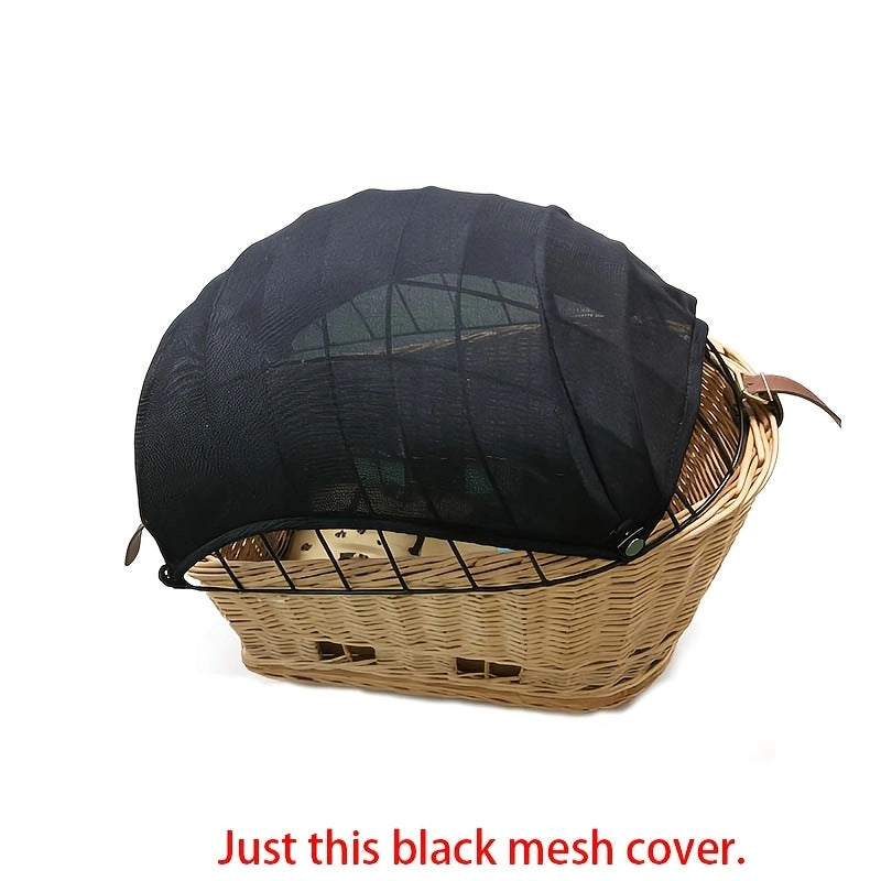 detachable breathable mesh canopy for front bicycle wicker basket with snap fasteners Bowlift