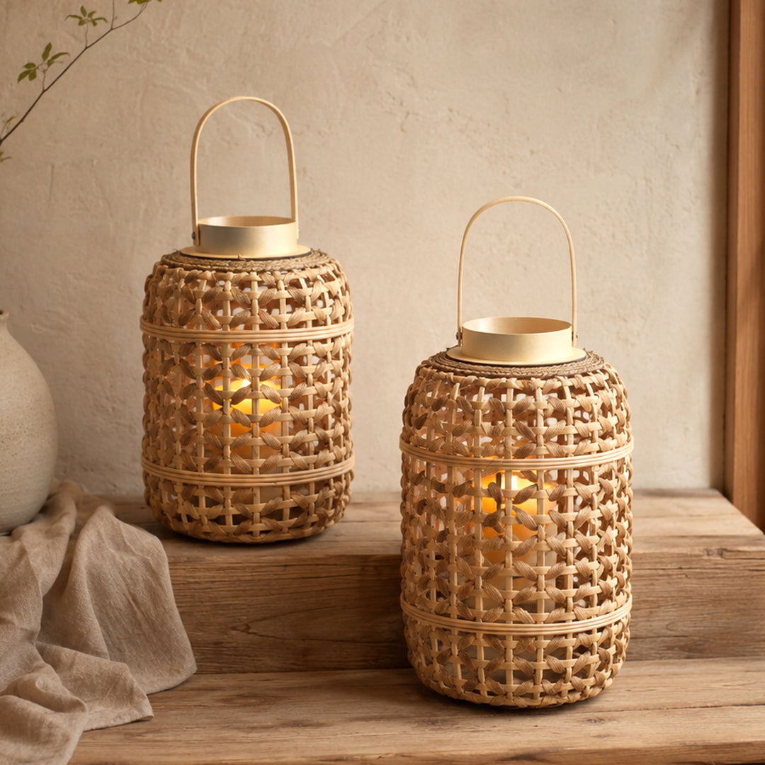 Decorative Rattan Lantern Bowlift