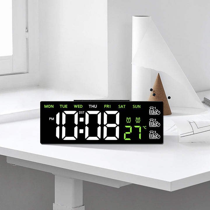 Digital LED desk clock with temperature and day of the week display Bowlift