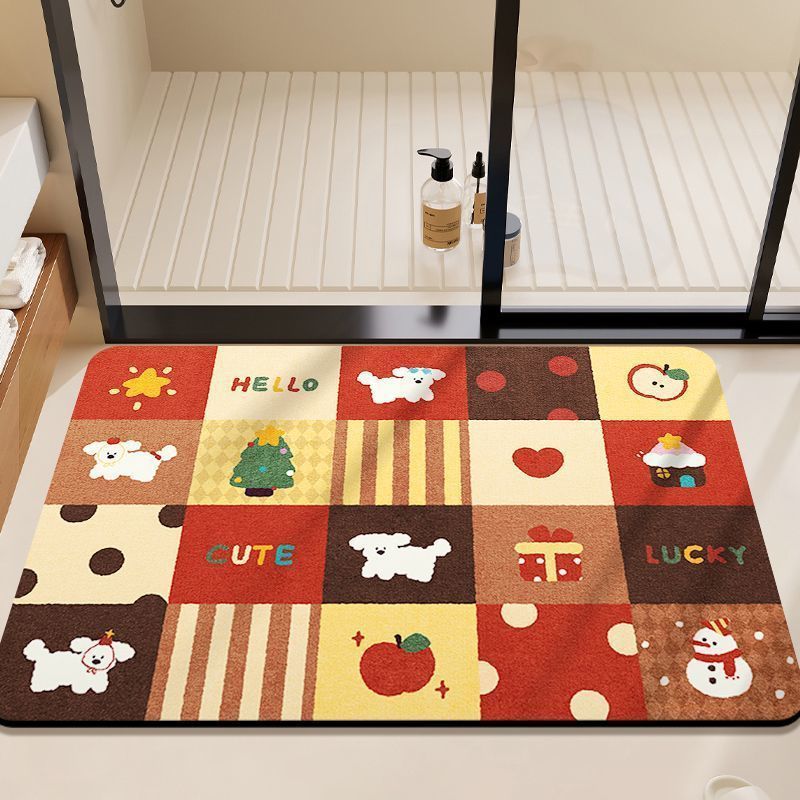 Cute Bear-Themed Bath Mat Bowlift