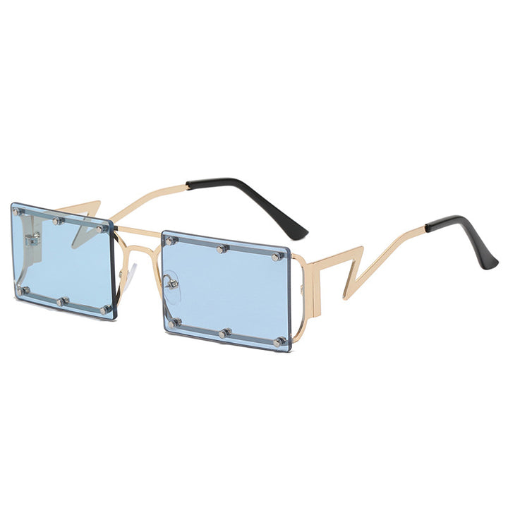 Women extravagant oversized sunglasses with geometric frame Bowlift