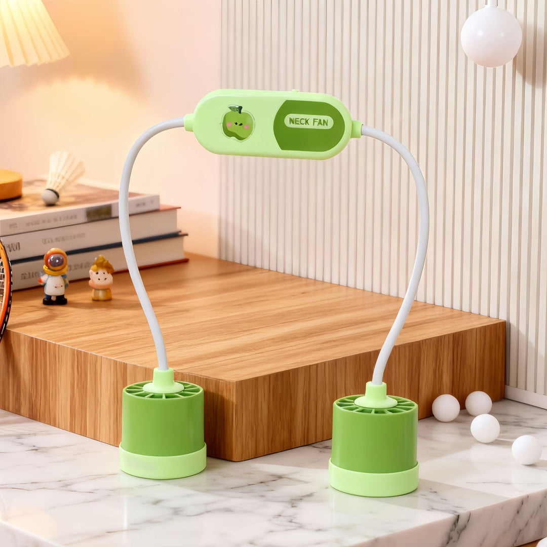 Women's Portable Neck Fan with Flexible Adjustable Design and USB Connection Bowlift