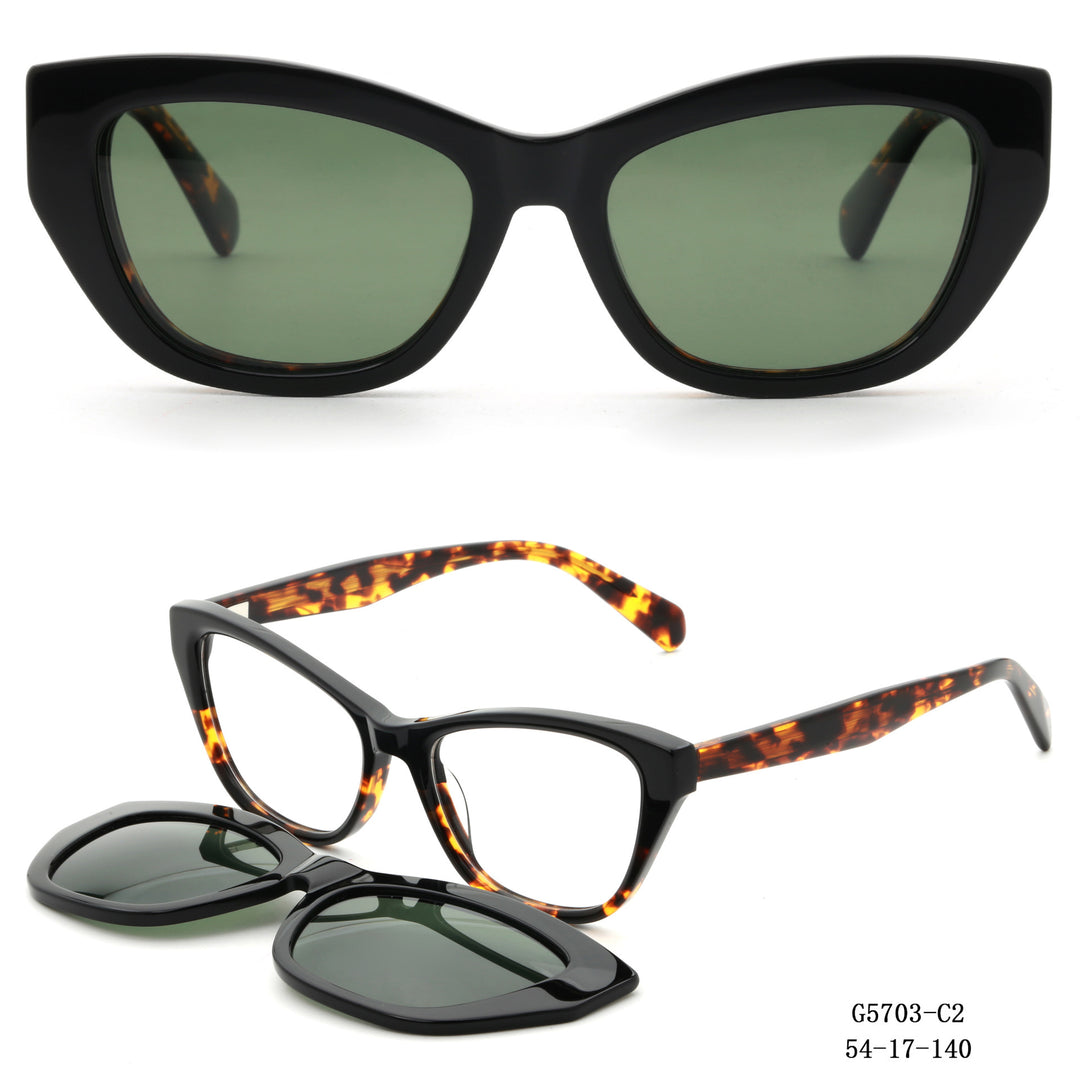 Women's Artfully Designed Cat-Eye Sunglasses with Removable Lenses Bowlift