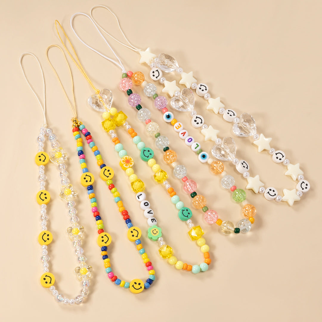 Beaded Smile Face Eyewear Chain Bowlift