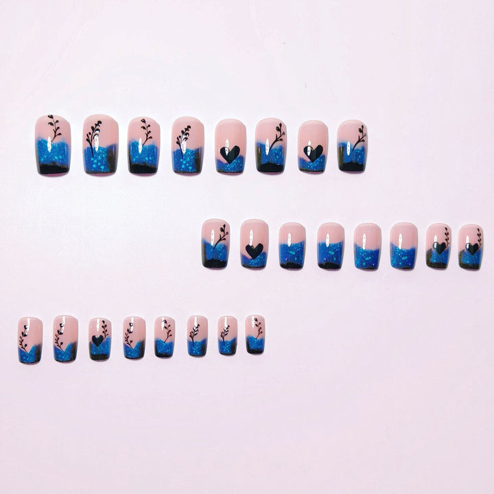 Glamorous Artificial Nails with Shimmering Ombre Design Bowlift
