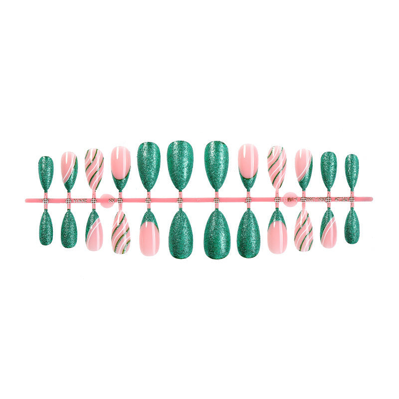 Creative nail set with glitter and marbling effect Bowlift