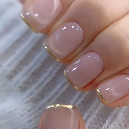 Elegant Glossy French Nail Tips Bowlift