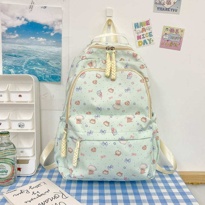 Whimsical Character Print Backpack