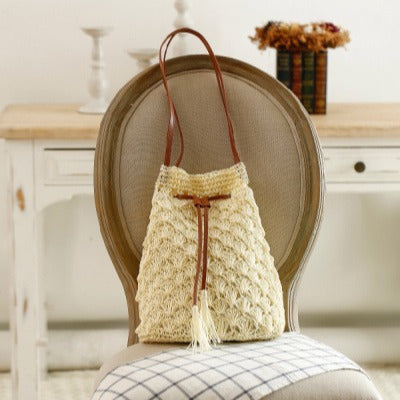 Trendy Bast bag with leather accents Bowlift
