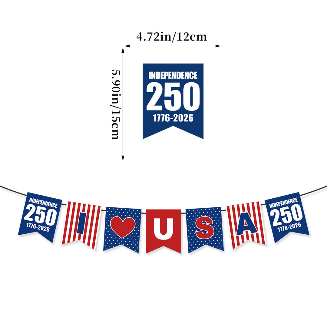 Unisex nan pennant string made of durable polyester with star and stripe motif for party decoration Bowlift