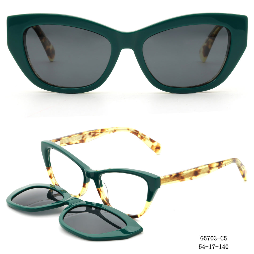 Women's Artfully Designed Cat-Eye Sunglasses with Removable Lenses Bowlift