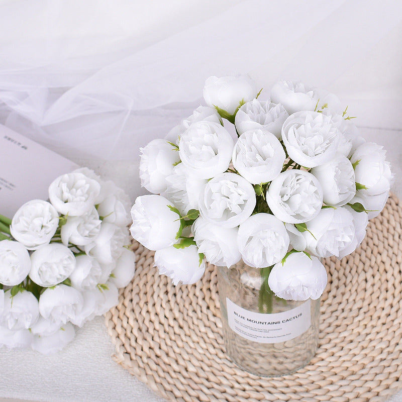 Lifelike Faux Peony Bouquet