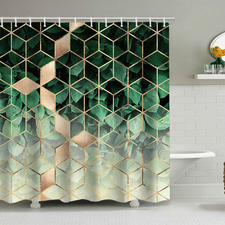 Textured Mosaic Pattern Shower Curtain Bowlift