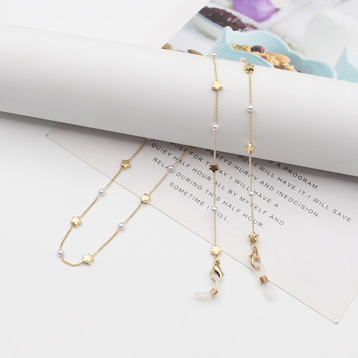 Elegant Pearl Chain Eyewear Holder Bowlift