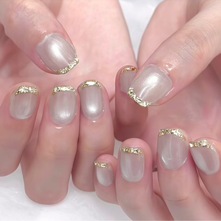 Glitter Accent Press-On Nail Set Bowlift