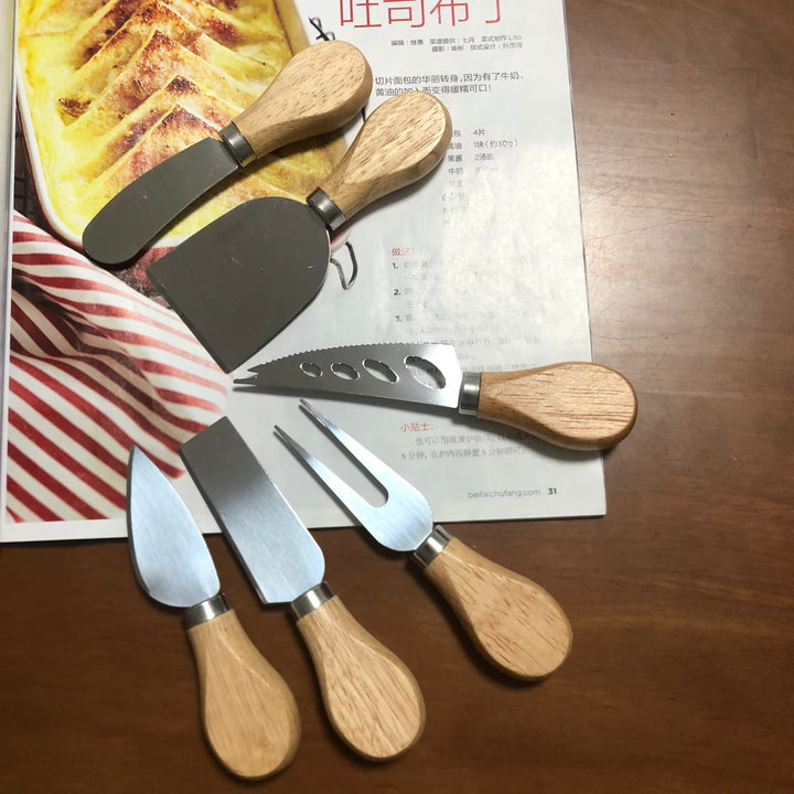 Wooden-Handled Stainless Steel Cheese Spatula Bowlift