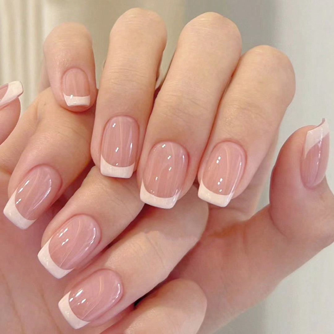French Tip Acrylic Nail Set Bowlift