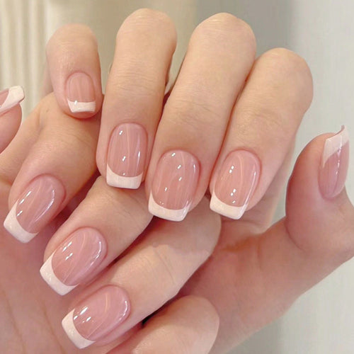 French Tip Acrylic Nail Set Bowlift