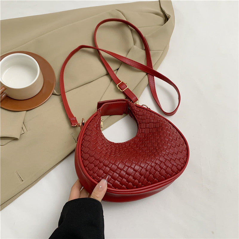 Textured Woven Crossbody Bag Bowlift