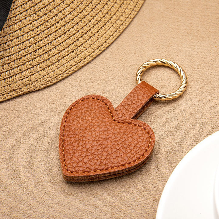 Heart-Shaped Leather Keychain Bowlift