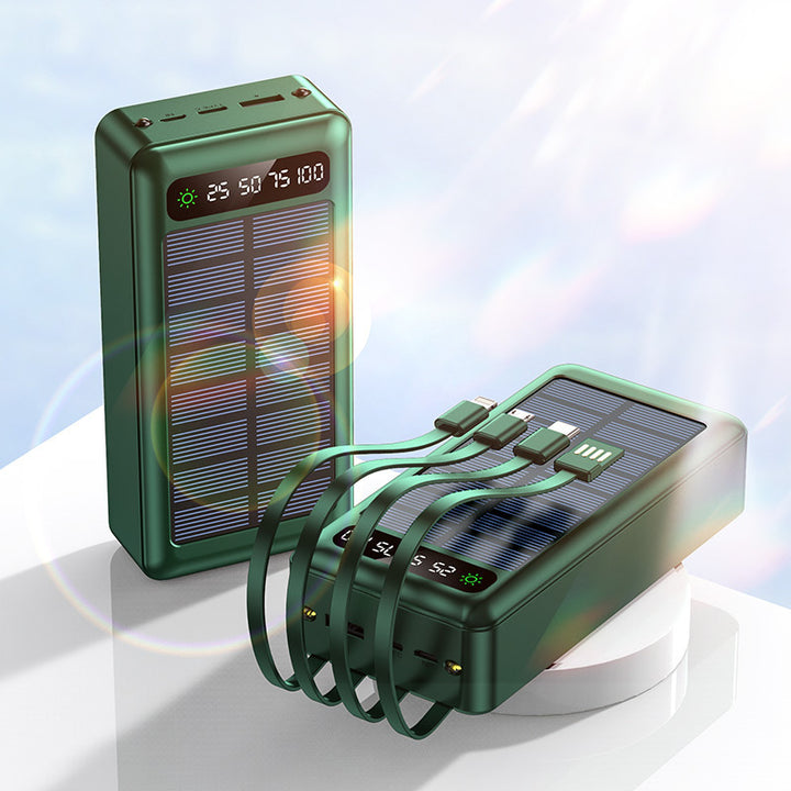 Solar Power Bank with Multifunctional Charging Function and Integrated LED Display Bowlift