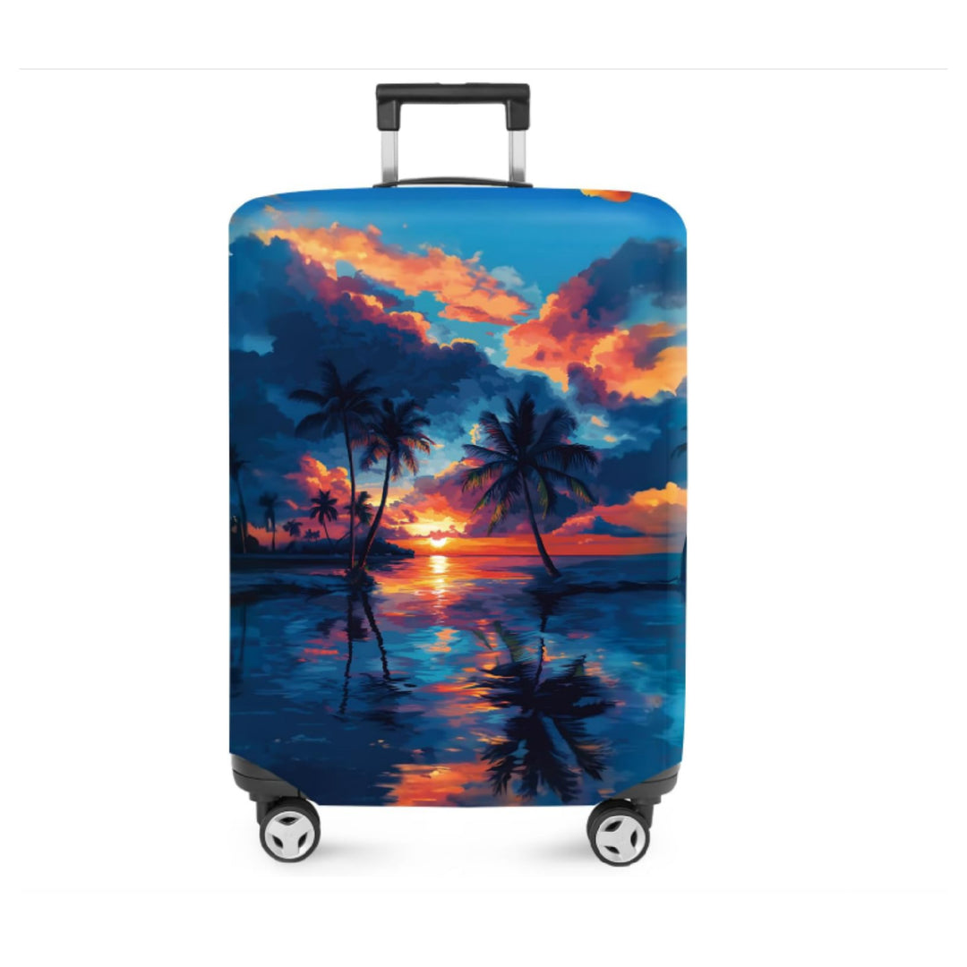 Unisex non-elastic suitcase cover with mandala motif, stretch protective cover for telescopic handle and wheels Bowlift