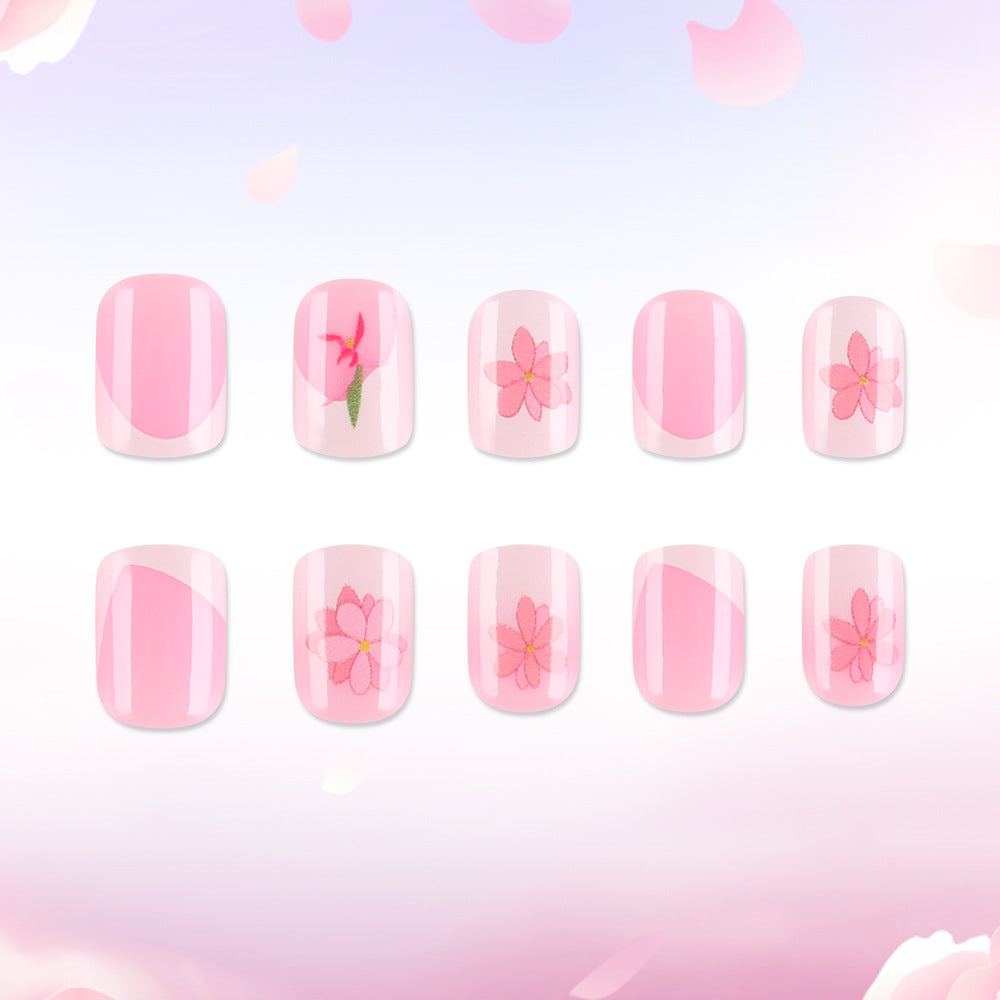 Floral Design Press-On Nail Art Bowlift