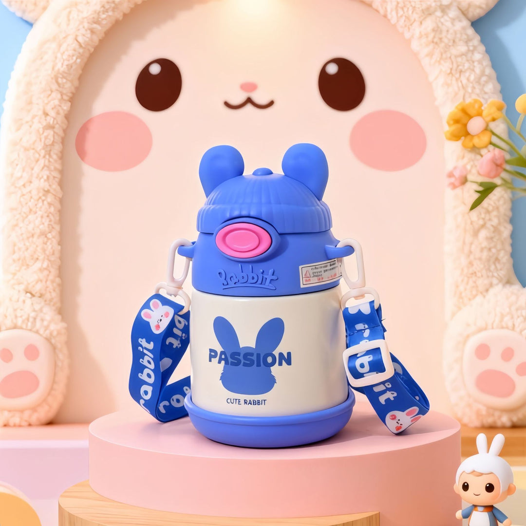 Women's insulated drinking bottle with ergonomic design and playful bunny motif Bowlift
