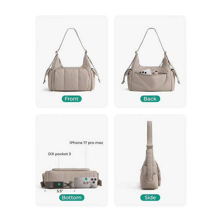Fashionable shoulder bag with multifunctional compartments Bowlift