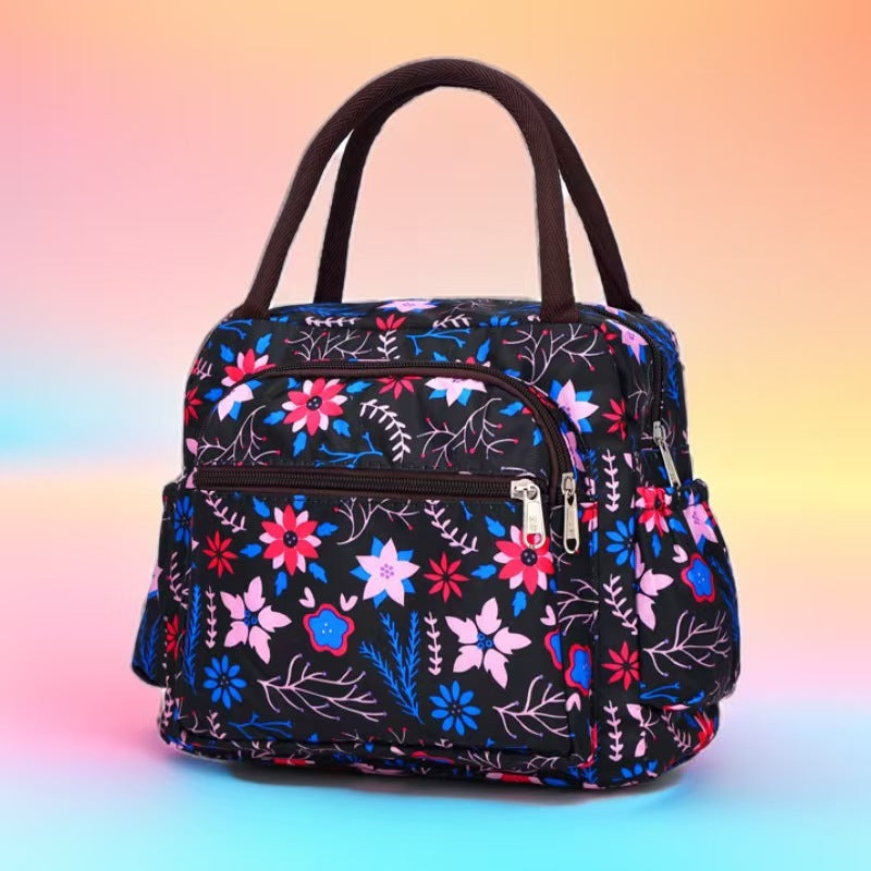 Cat Print Multi-Pocket Tote Bag Bowlift