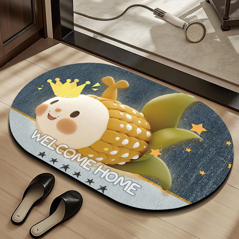 Whimsical Cabbage-Themed Welcome Mat Bowlift