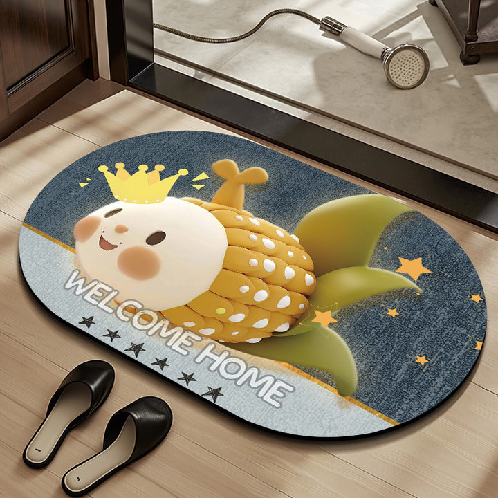 Whimsical Cabbage-Themed Welcome Mat Bowlift