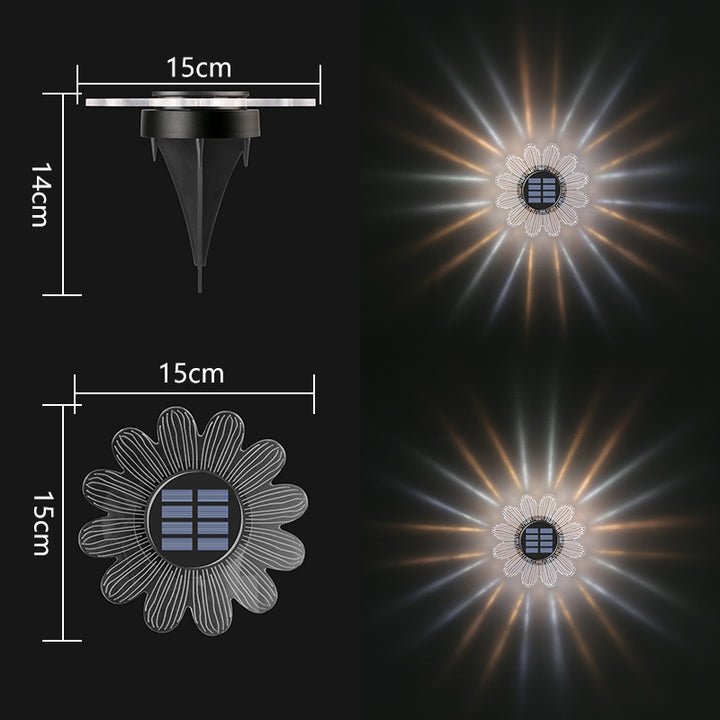 Decorative Solar Acrylic Petal Garden Stake LED Pathway Light Bowlift