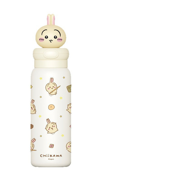 Women Stainless Steel Water Bottle with Interactive Animal Head Design Bowlift