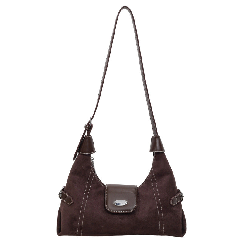 Stylish Suede Shoulder Bag Bowlift