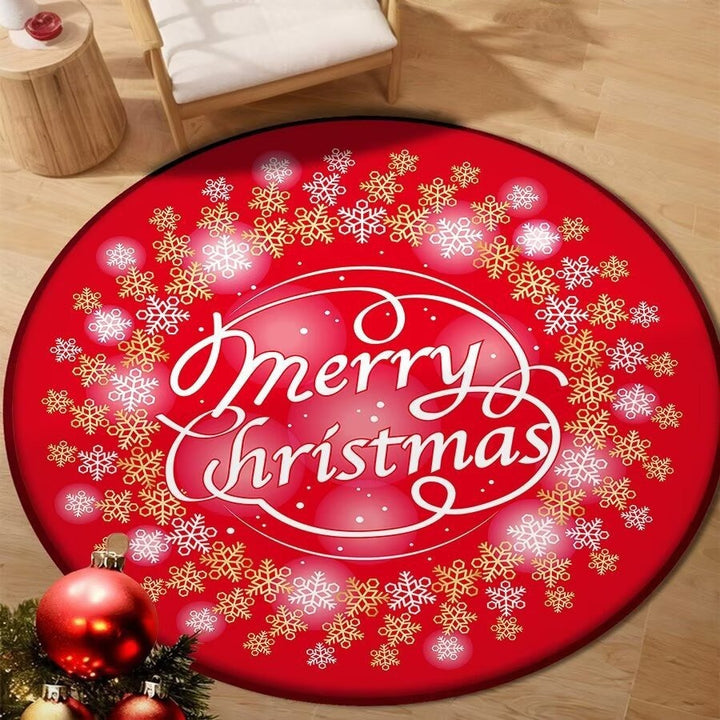 Holiday-Themed Round Floor Mat Bowlift
