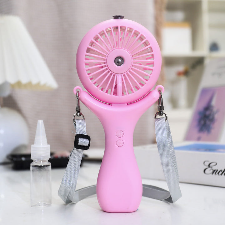 Women's portable handheld fan with ergonomic design and spray function Bowlift