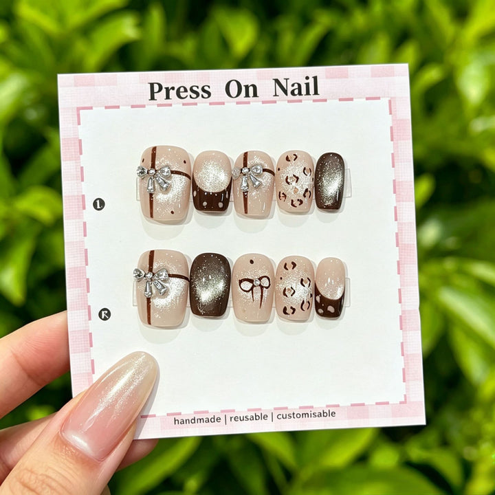 Customizable Glitter-Accent Press-On Nails