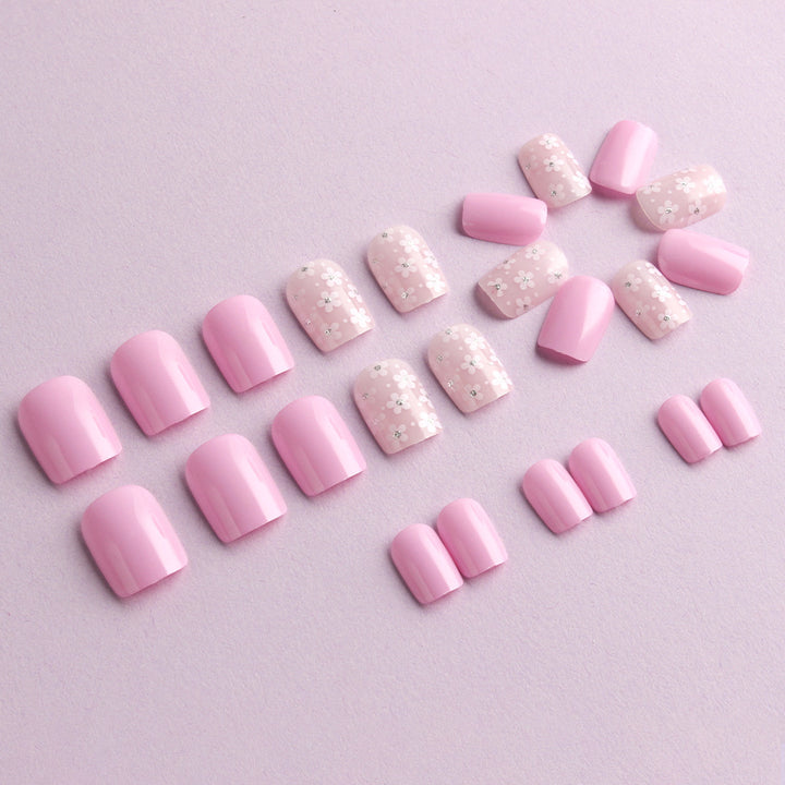 Floral Themed Press-On Nail Art Set Bowlift